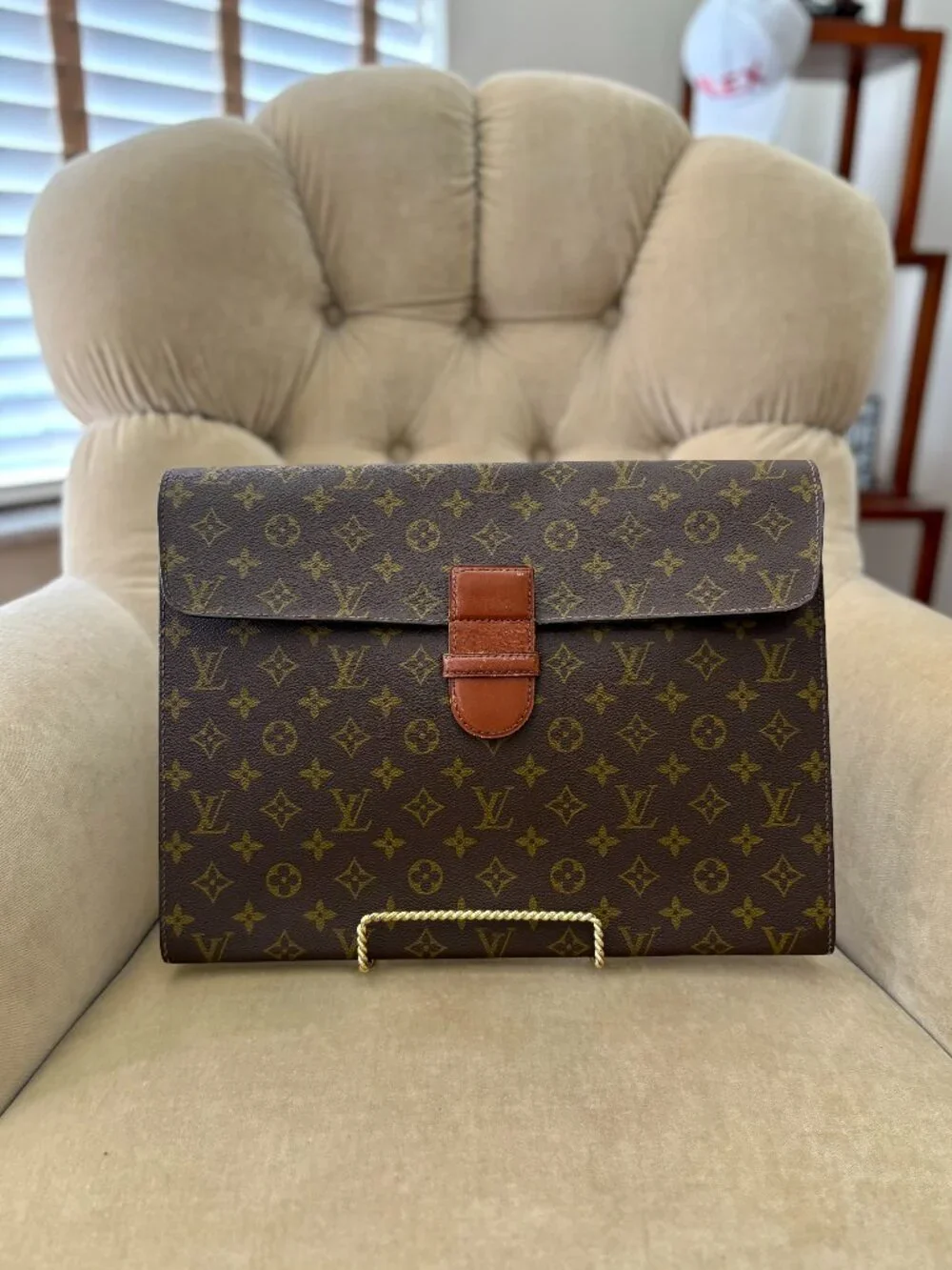 VTG Auth. LOUIS VUITTON  Monogram Poche Ministre Coated Canvas Document Case